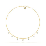 Enamel Marquise Diamond Necklace