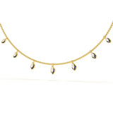 Enamel Marquise Diamond Necklace