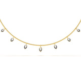 Enamel Marquise Diamond Necklace