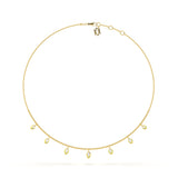 Enamel Marquise Diamond Necklace