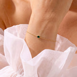 Oval Emerald Chain Bracelet