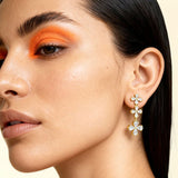 Pear Diamond Floral Drops