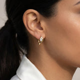Pear Diamond Leher Hoops