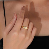 Star Diamond Signet Ring