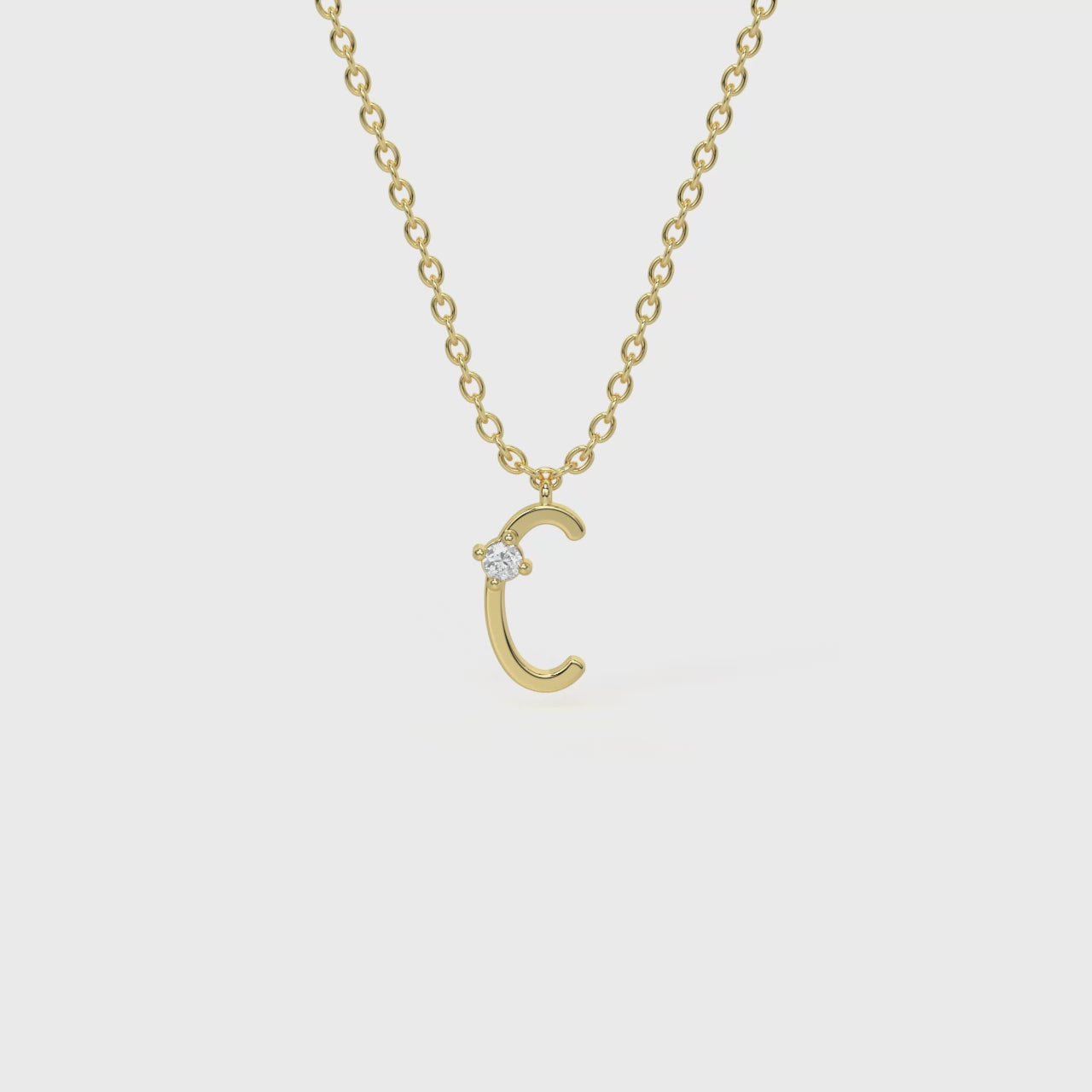 C Diamond Initial Pendant