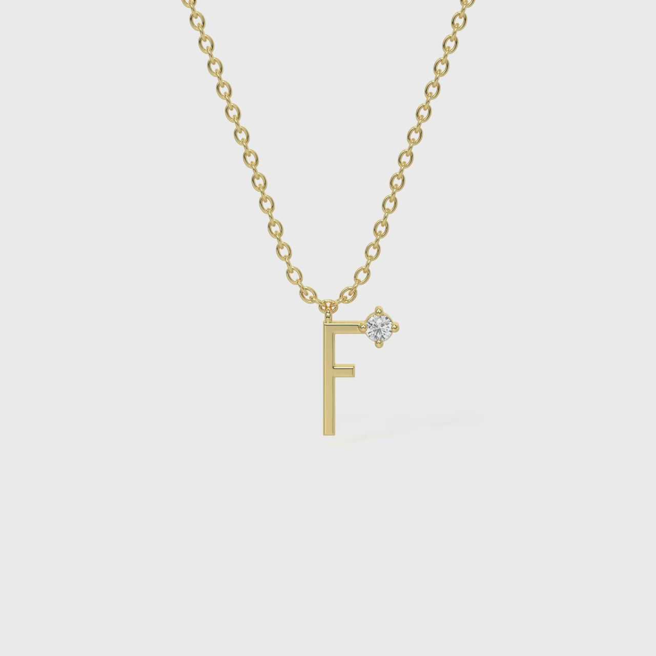 F Diamond Initial Pendant