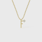 F Diamond Initial Pendant