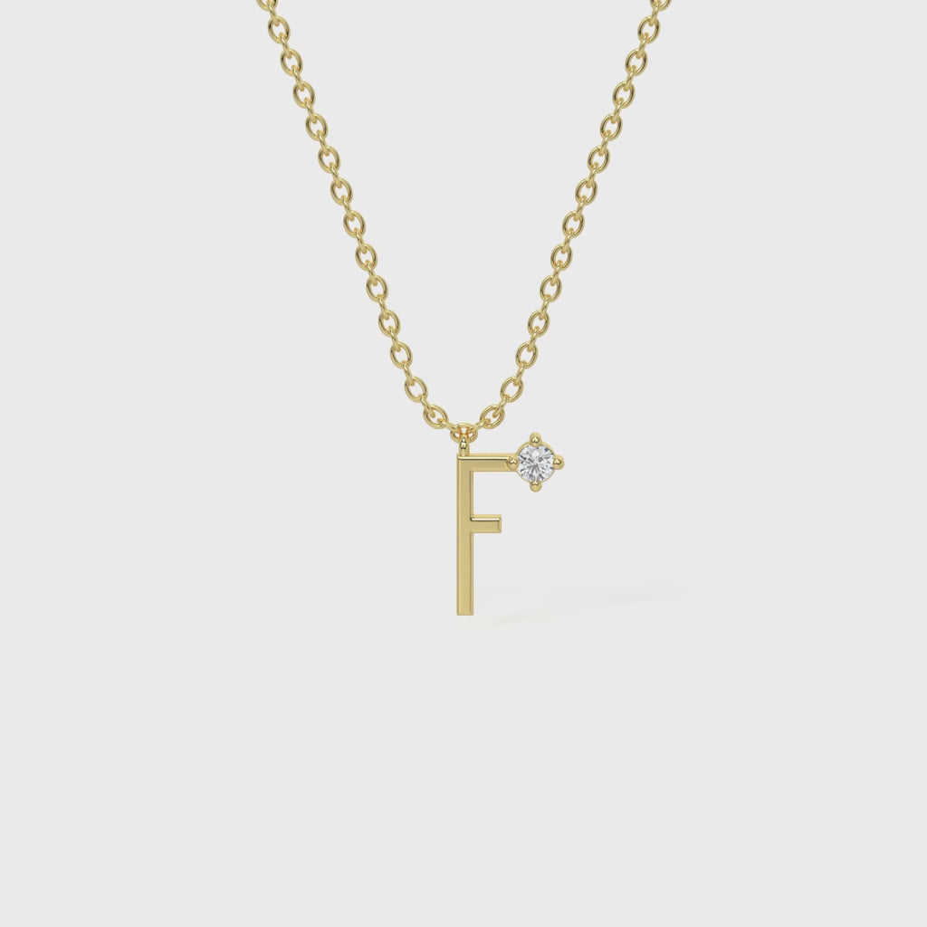 F Diamond Initial Pendant