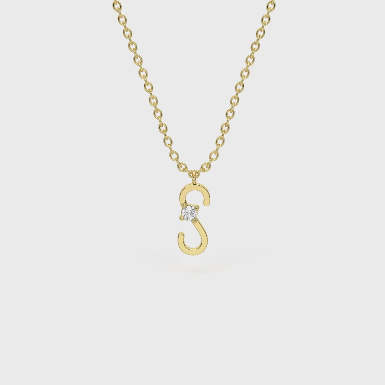 S Diamond Initial Pendant