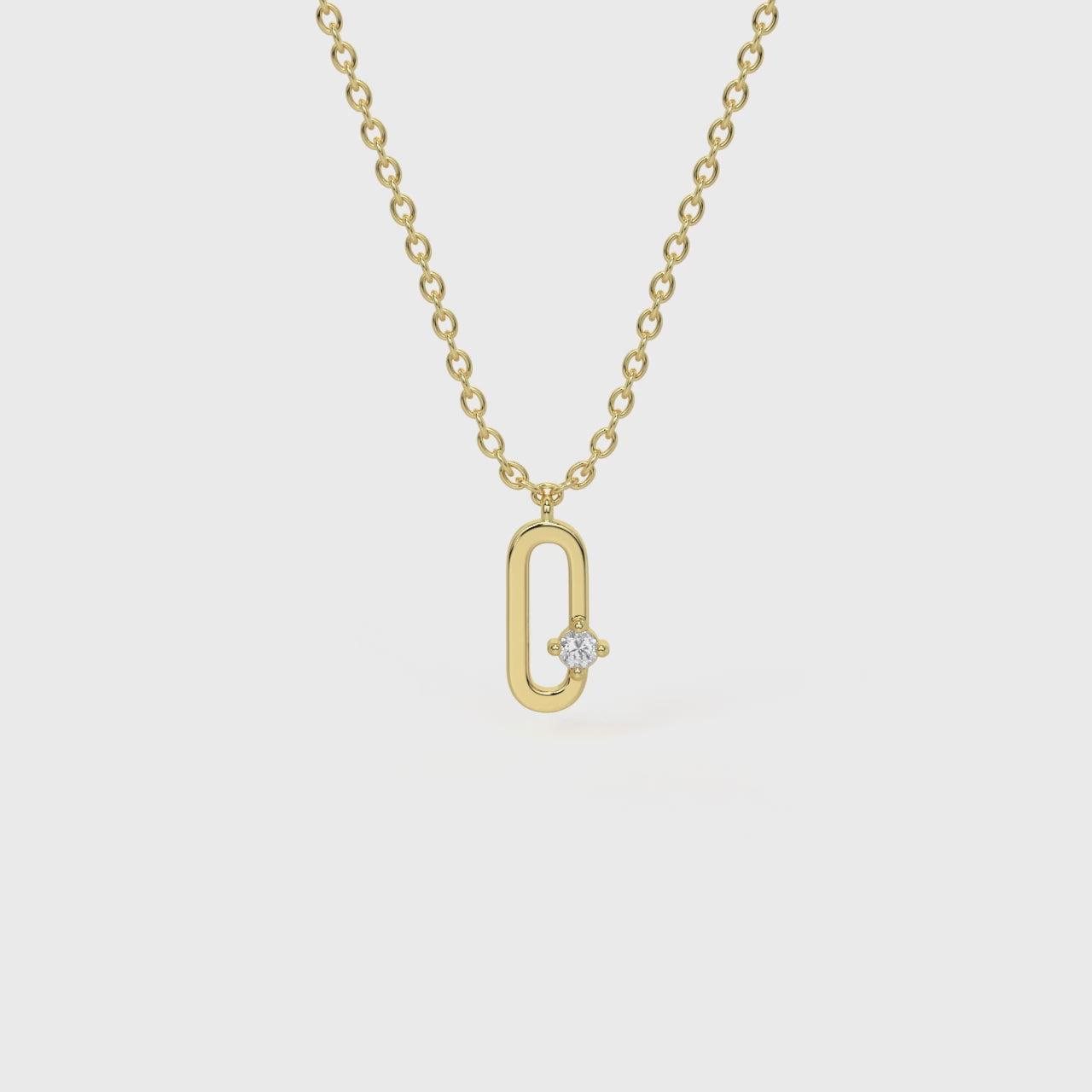 O Diamond Initial Pendant