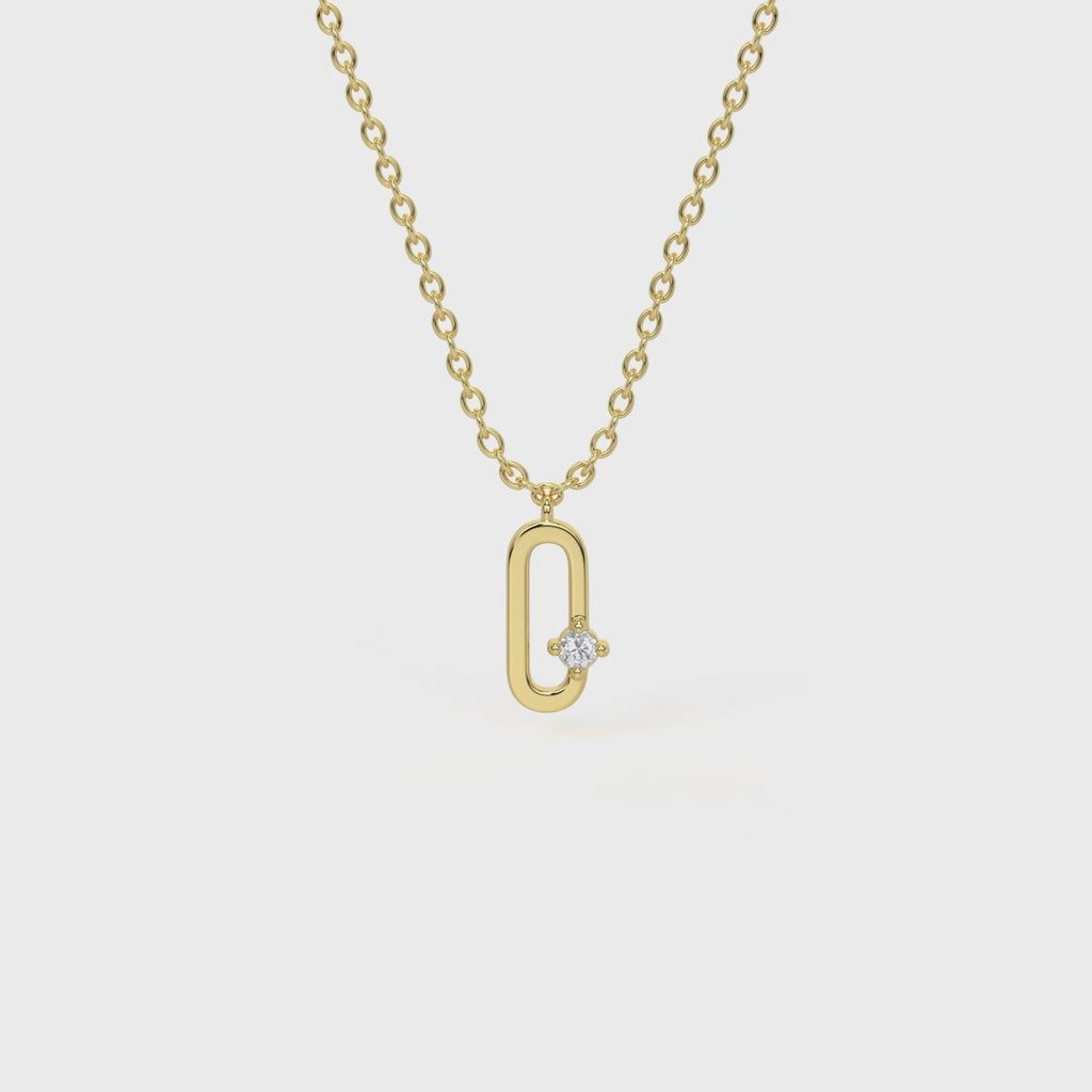 O Diamond Initial Pendant