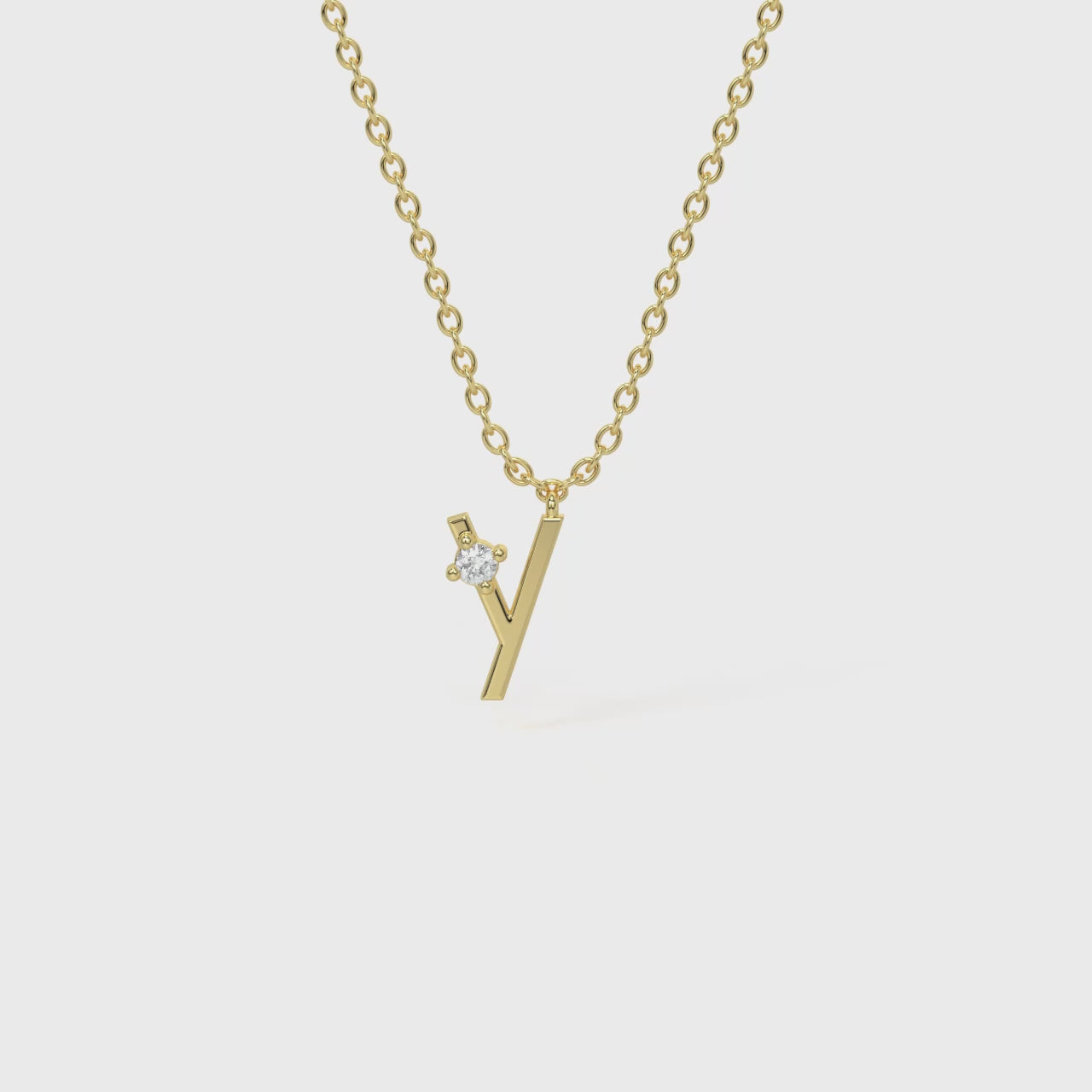 Y Diamond Initial Pendant