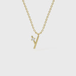 Y Diamond Initial Pendant