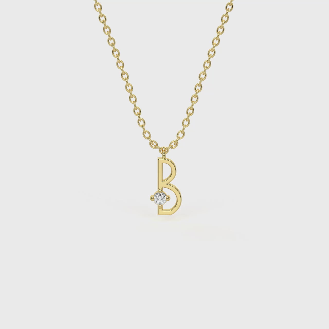 B Diamond Initial Pendant