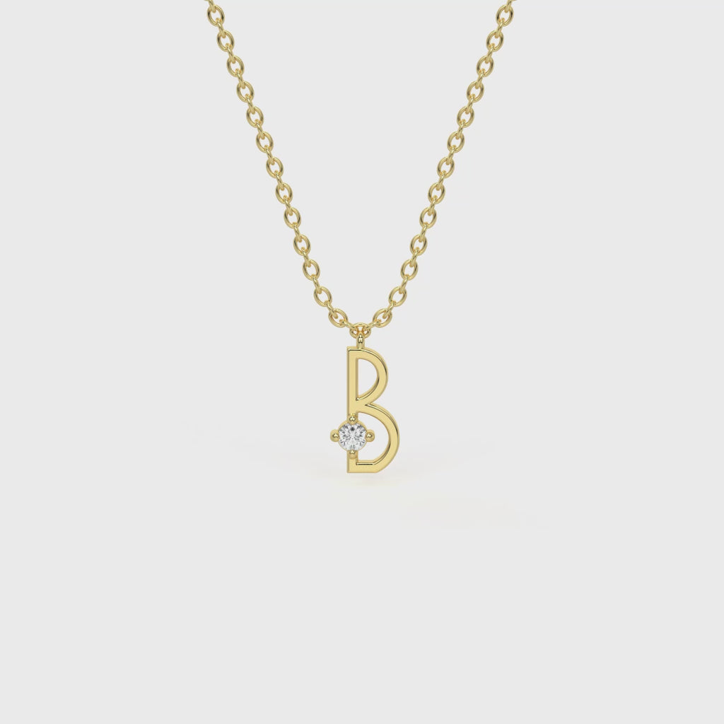 B Diamond Initial Pendant