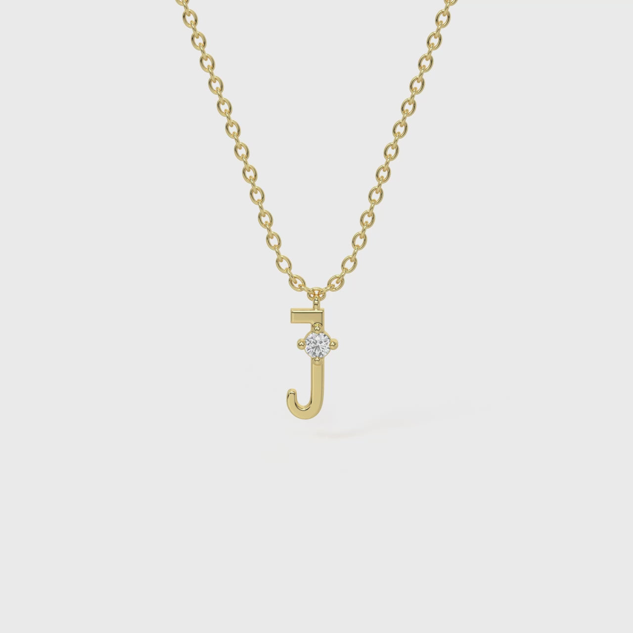 J Diamond Initial Pendant