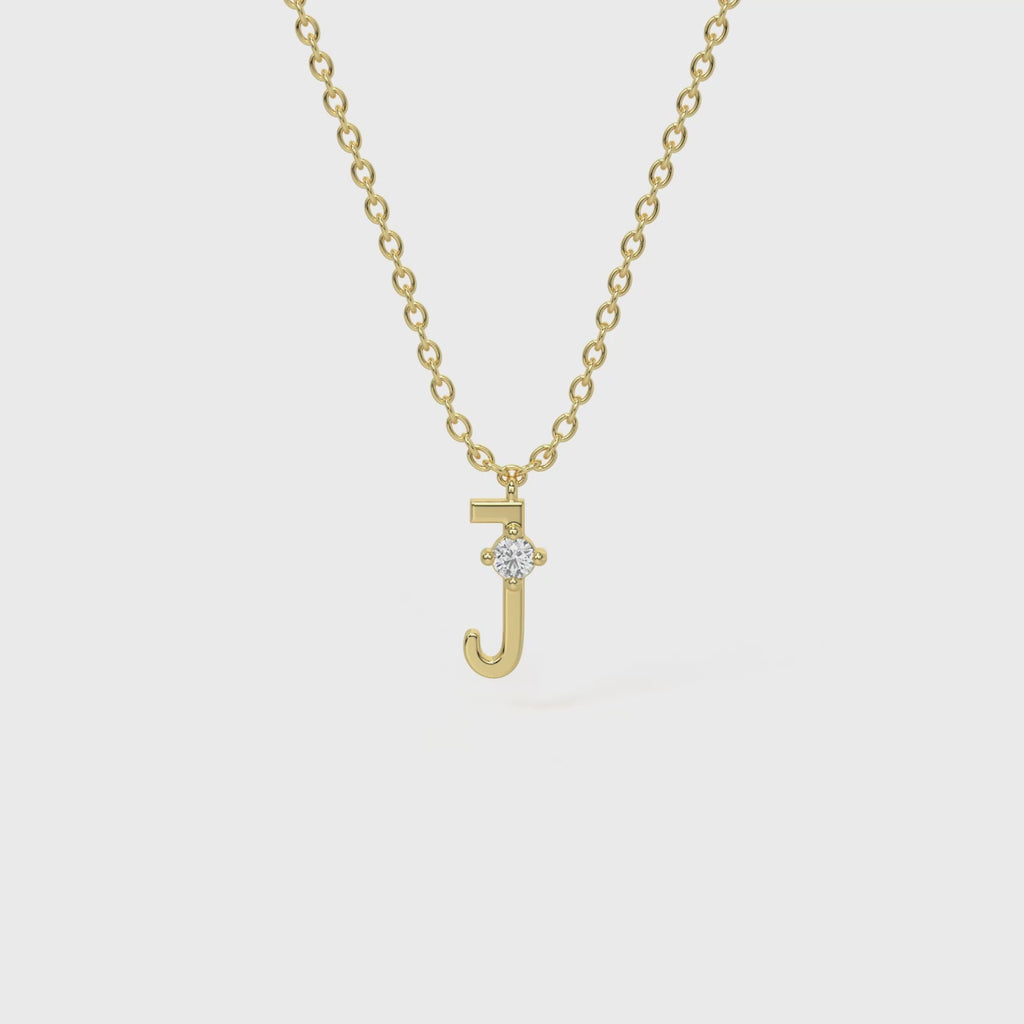 J Diamond Initial Pendant