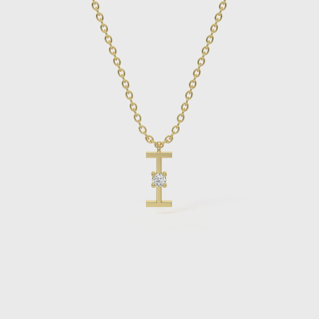 I Diamond Initial Pendant