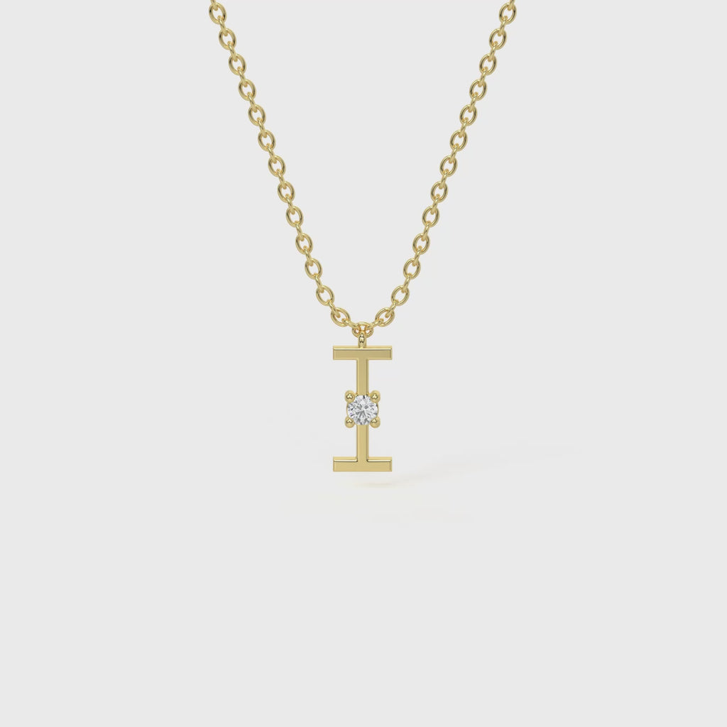 I Diamond Initial Pendant