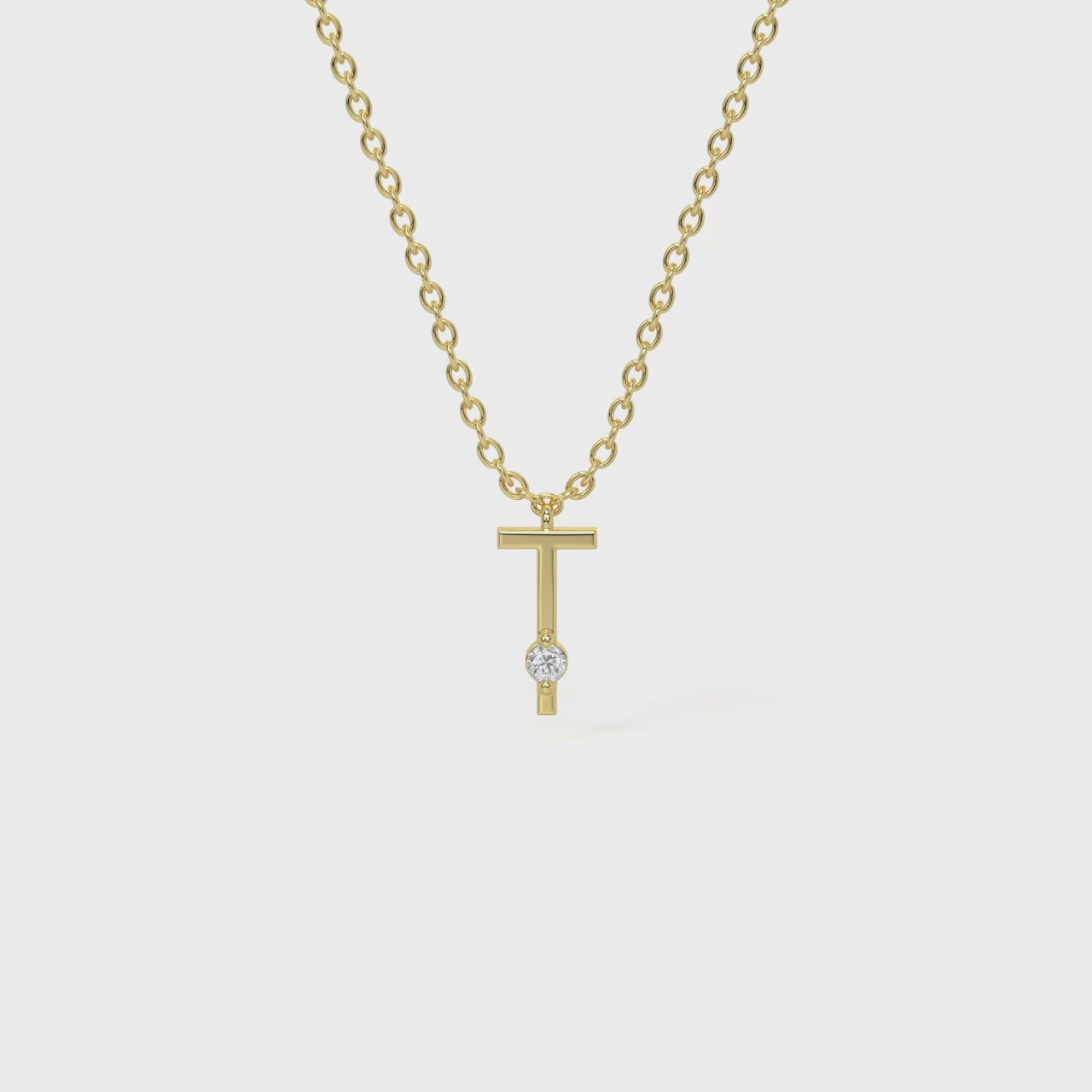 T Diamond Initial Pendant