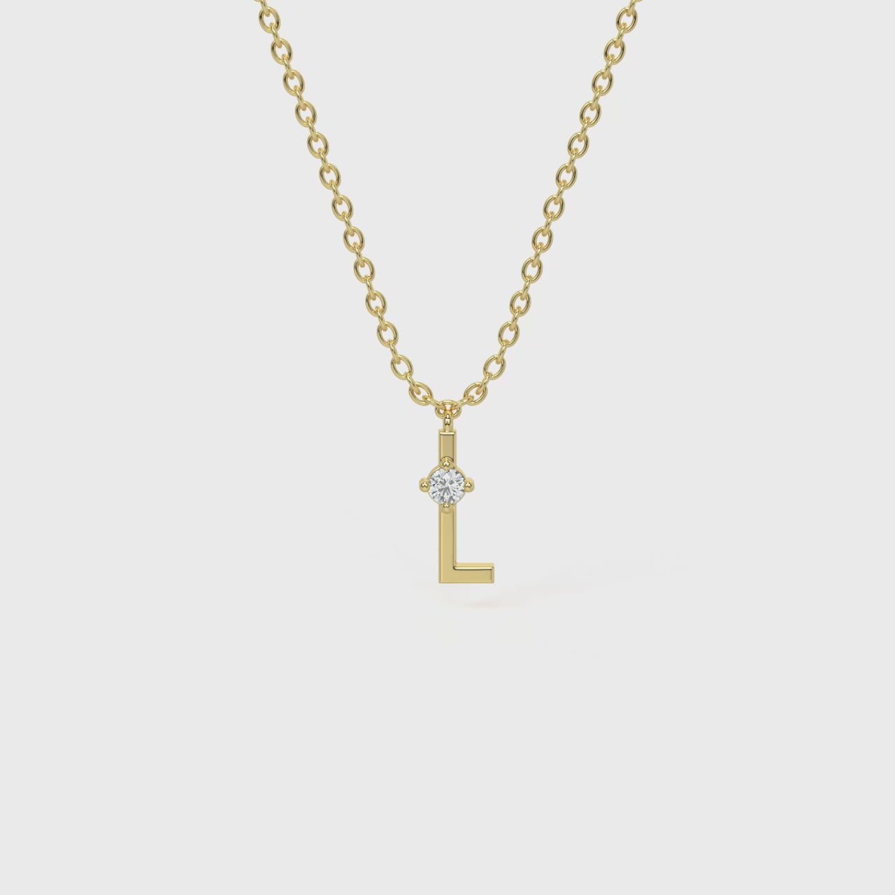 L Diamond Initial Pendant