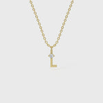 L Diamond Initial Pendant