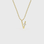 V Diamond Initial Pendant