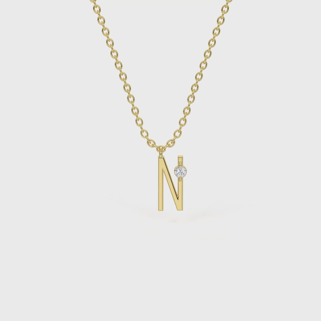 N Diamond Initial Pendant