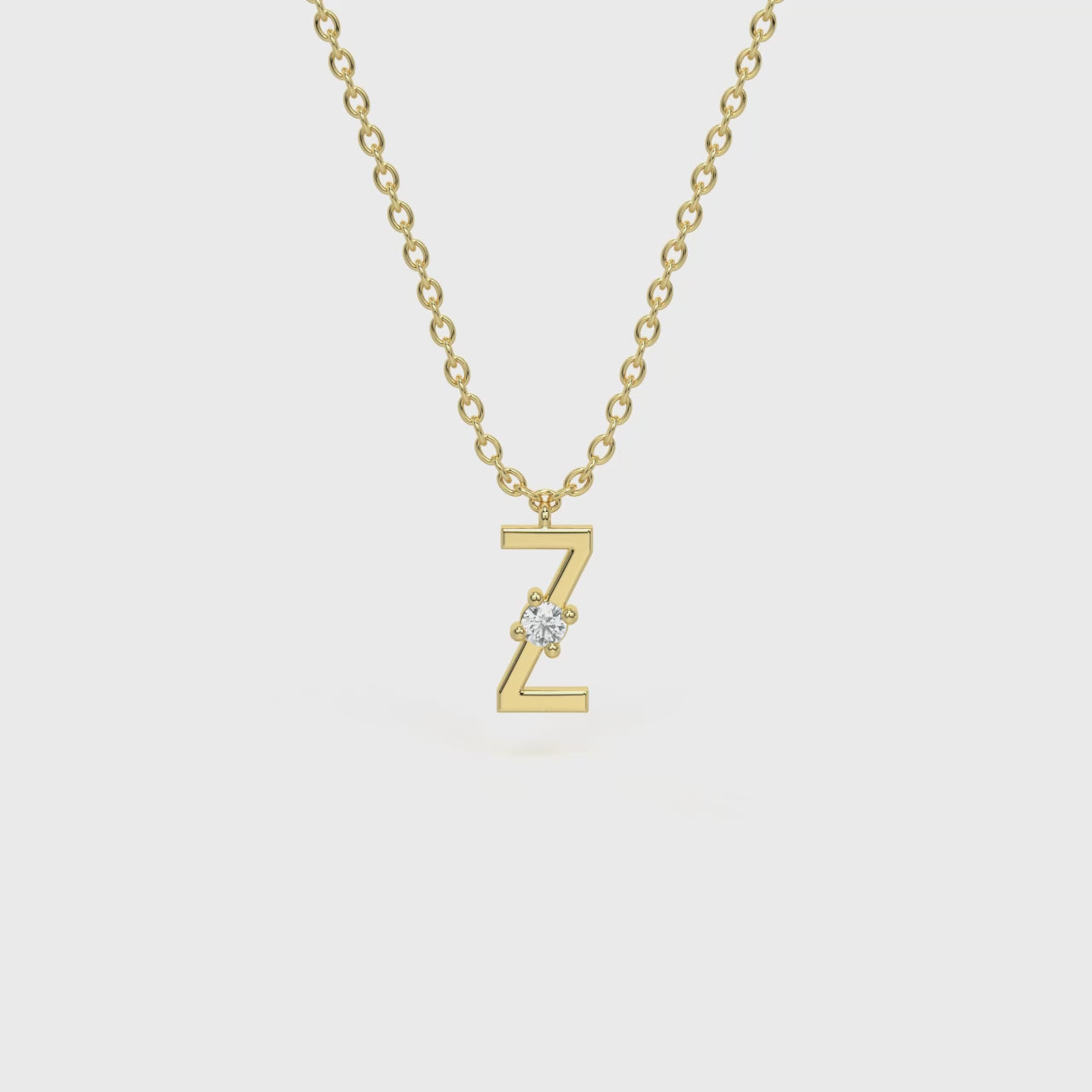 Z Diamond Initial Pendant