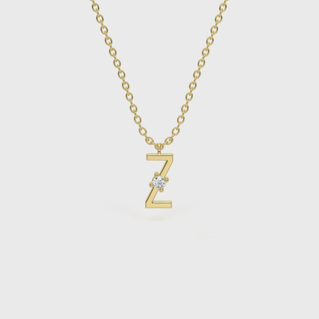 Z Diamond Initial Pendant