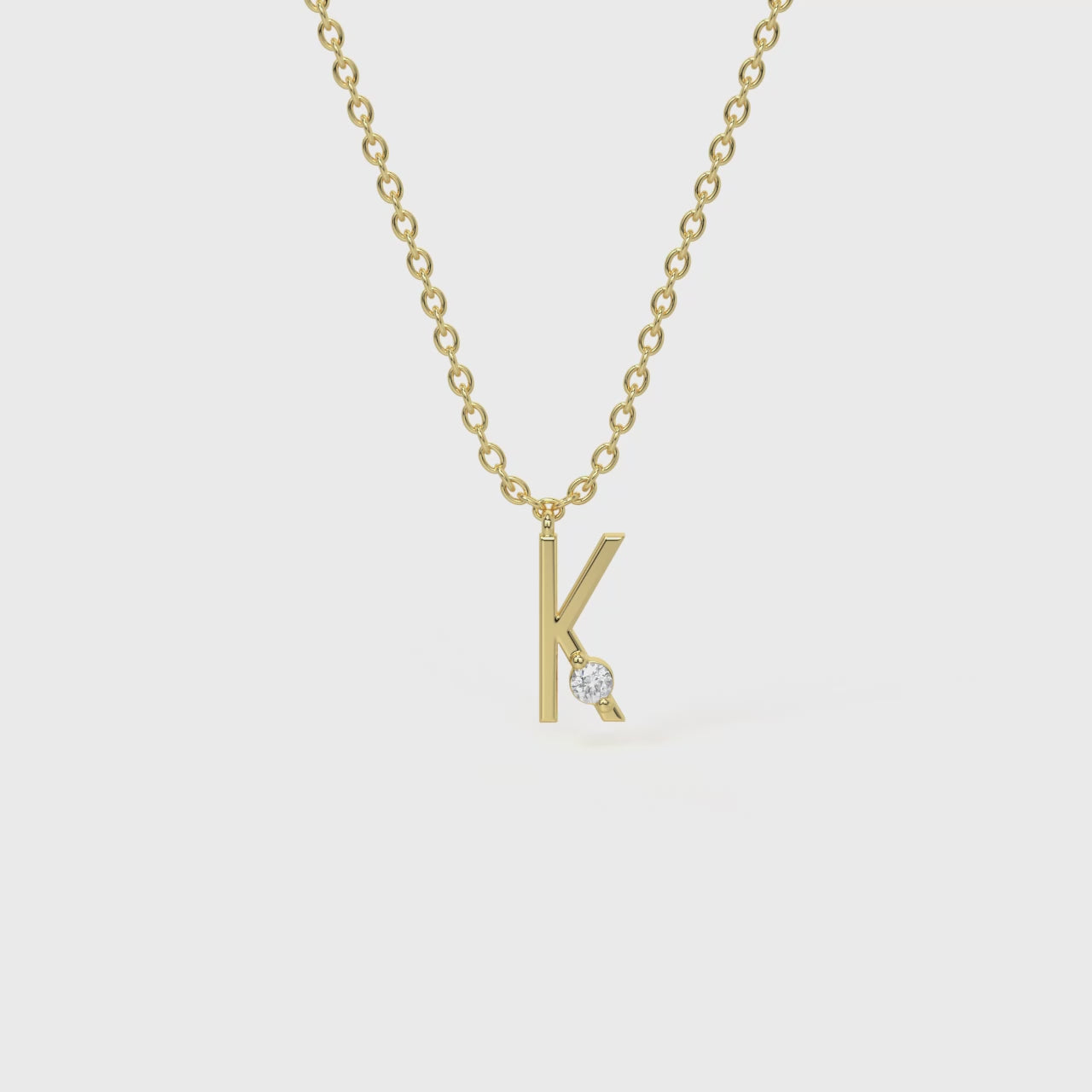K Diamond Initial Pendant