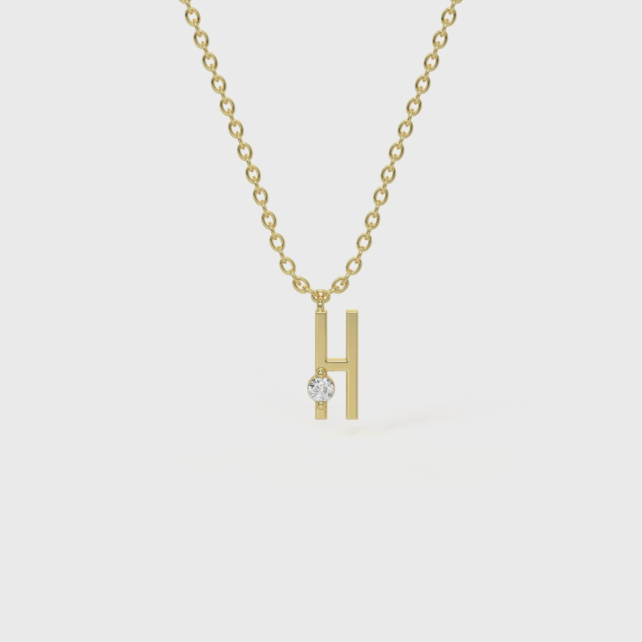 H Diamond Initial Pendant