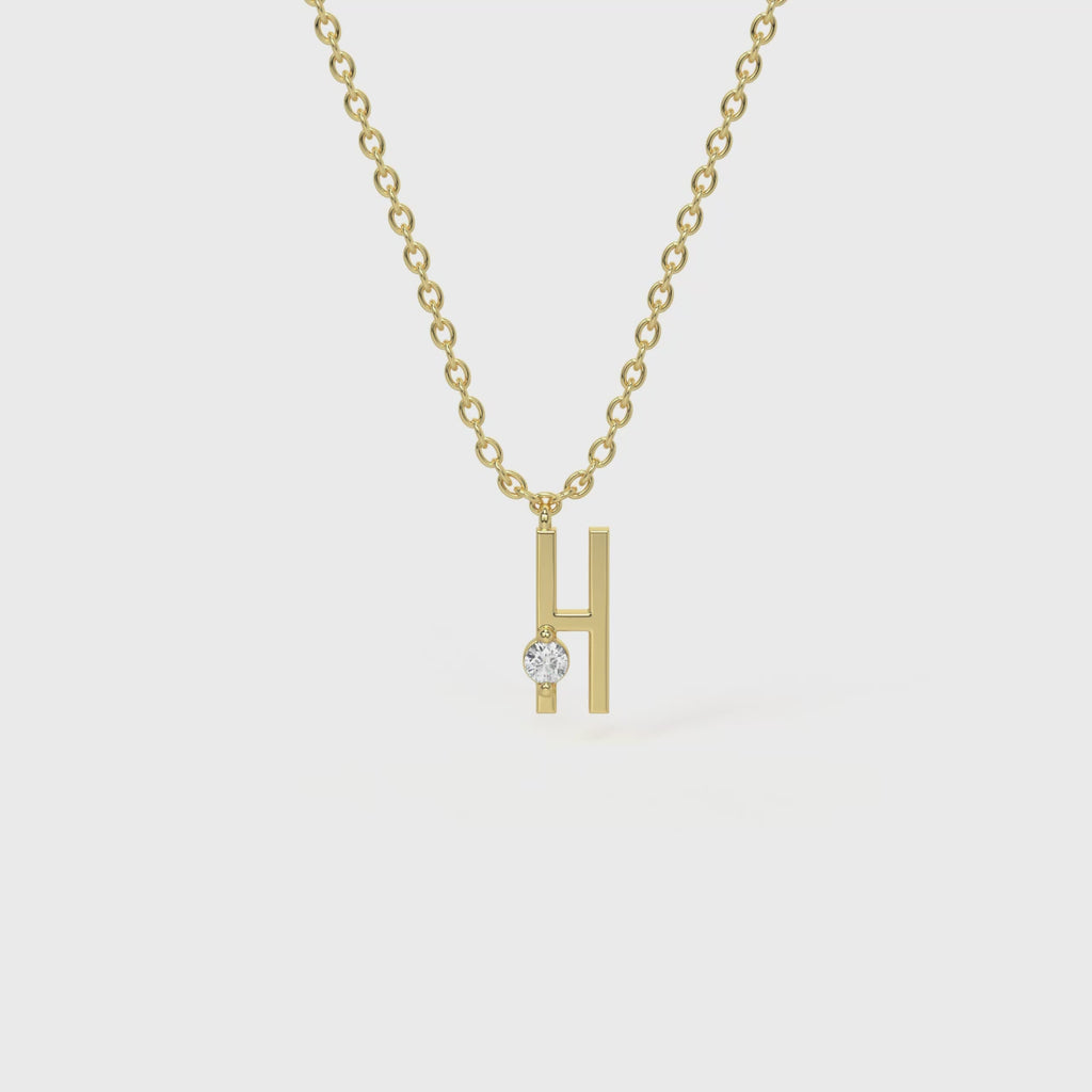 H Diamond Initial Pendant