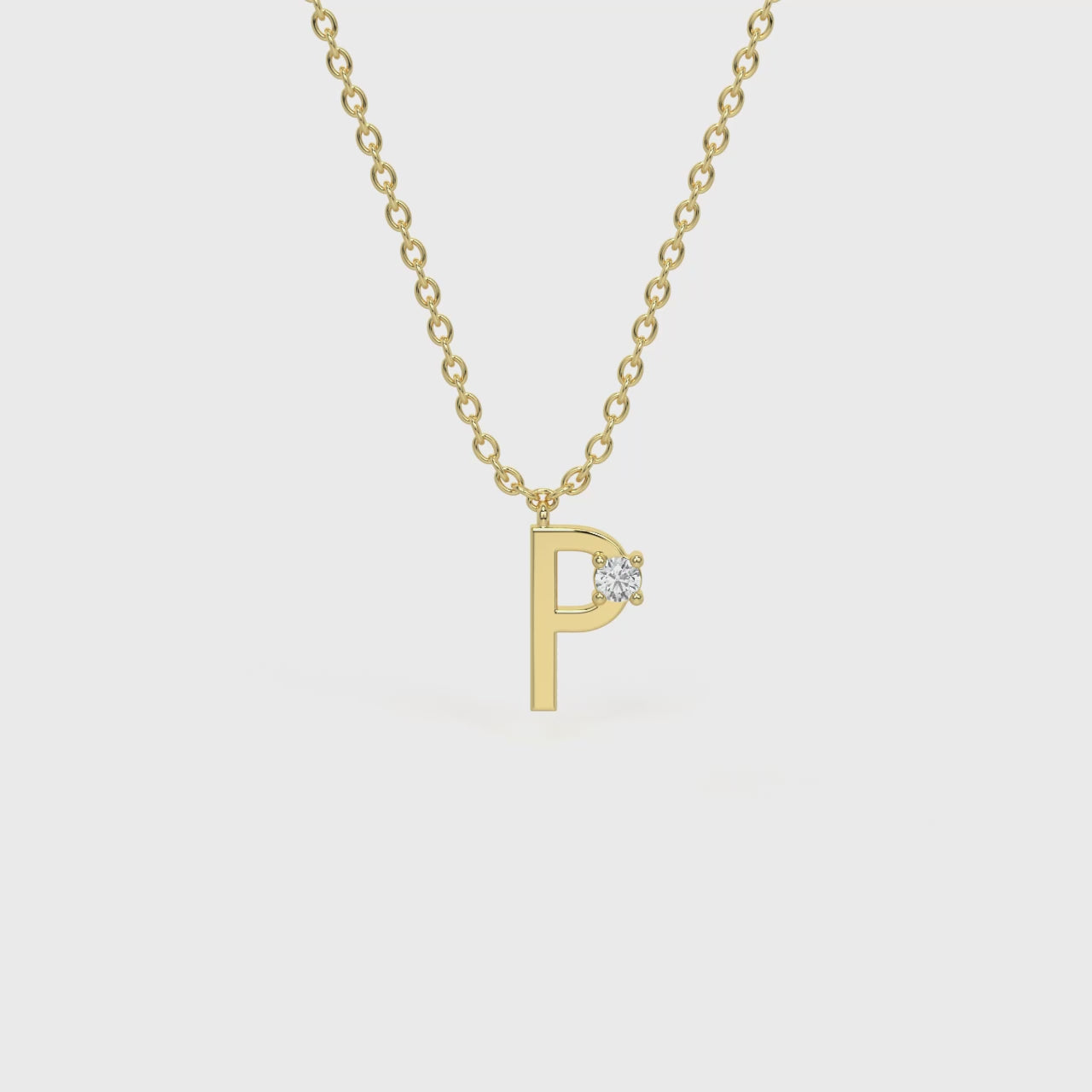 P Diamond Initial Pendant