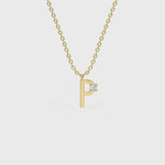 P Diamond Initial Pendant