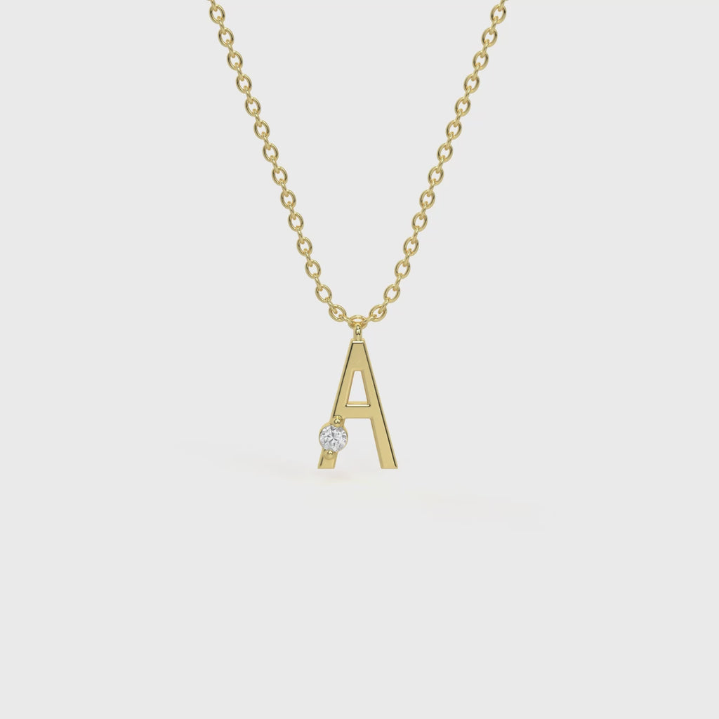 A Diamond Initial Pendant