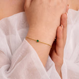 Round Emerald Chain Bracelet